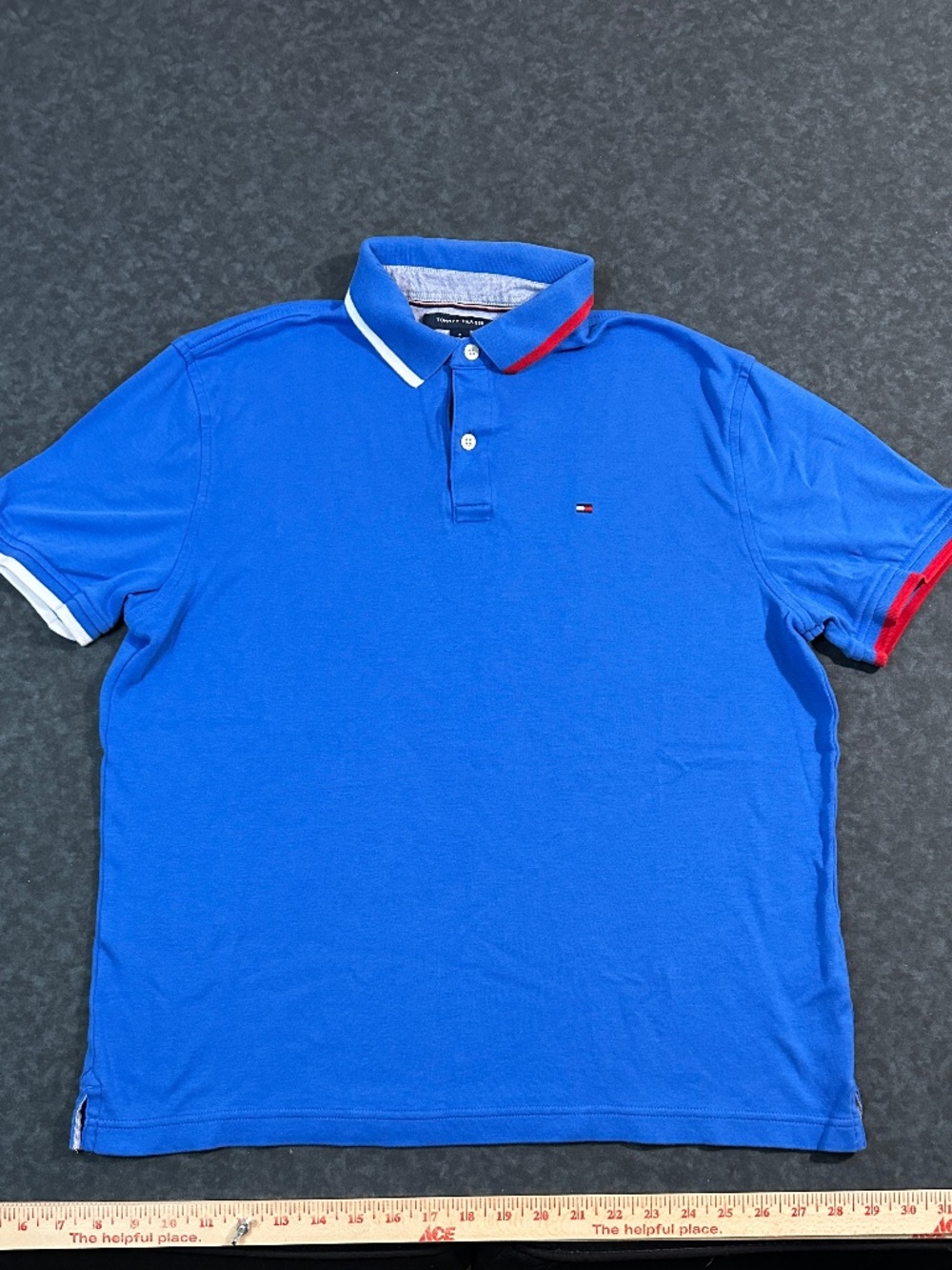 Tommy Hilfiger Classic Fit Blue Polo Shirt Size Medium